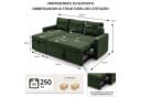 Jiexi Schlafsofa L-Form mit Schlaffunktion & Bettkasten Bild 3