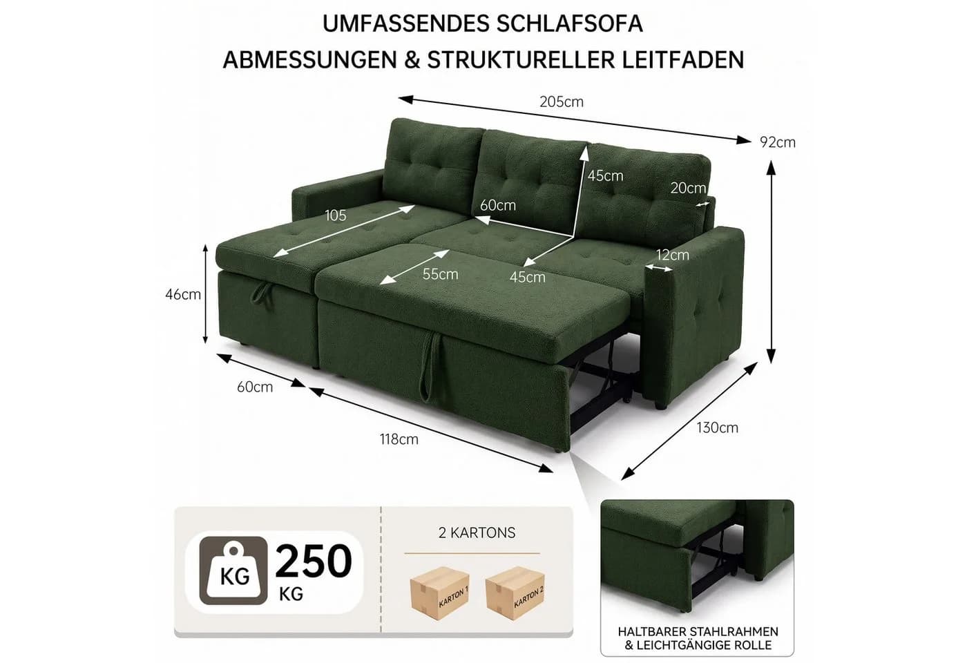 Jiexi Schlafsofa L-Form mit Schlaffunktion & Bettkasten - Bild 3