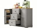 SeedWave Buffet Sideboard 126cm Grau mit Schubladen & Schranktüren Bild 2