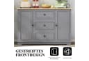 SeedWave Buffet Sideboard 126cm Grau mit Schubladen & Schranktüren Bild 3