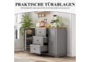 SeedWave Buffet Sideboard 126cm Grau mit Schubladen & Schranktüren Bild 5