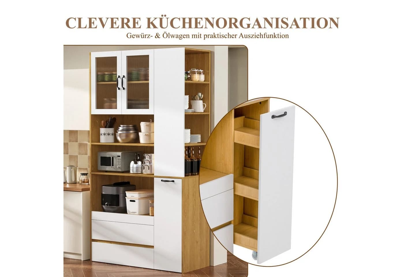 SeedWave Küchenbuffet mit Glastüren & Schubladen - Bild 5