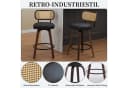 SeedWave Barhocker 2er Set Retro Drehhocker Rattan PU-Leder Walnussholz Bild 4