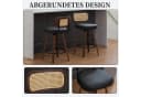 SeedWave Barhocker 2er Set Retro Drehhocker Rattan PU-Leder Walnussholz Bild 5