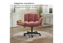 SeedWave Bürostuhl Chenille Rosa mit klappbaren Armlehnen Bild 3