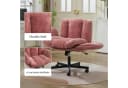 SeedWave Bürostuhl Chenille Rosa mit klappbaren Armlehnen Bild 4