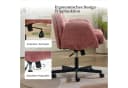 SeedWave Bürostuhl Chenille Rosa mit klappbaren Armlehnen Bild 5