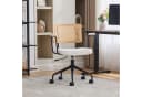 SeedWave Bürostuhl Rattan-Rückenlehne Chenille Schwarz Industrial Bild 1