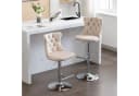 SeedWave Barhocker 2er Set Beige Samt Höhenverstellbar Bild 1