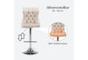SeedWave Barhocker 2er Set Beige Samt Höhenverstellbar Bild 3