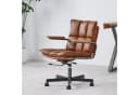 SeedWave Bürostuhl Industrial Design Echtleder Eichenholz-Armlehnen braun Bild 1