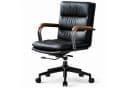 SeedWave Chefsessel Echtleder Industrial-Stil mit Holz-Armlehnen Bild 2