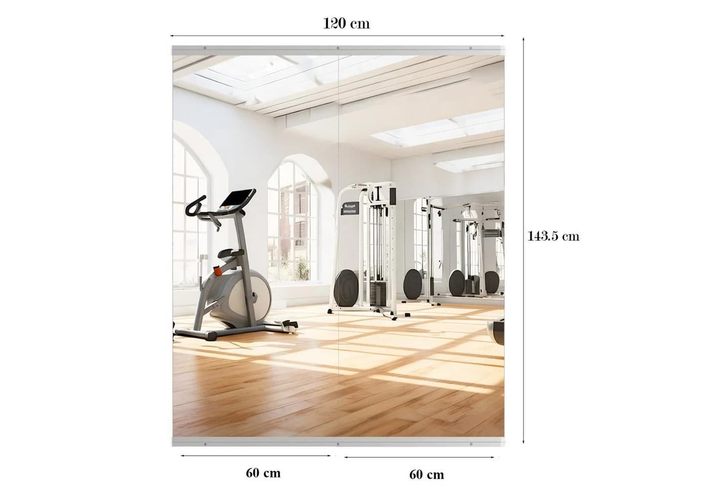 Elemango Ganzkörperspiegel Home Gym Spiegel 141x60 cm
