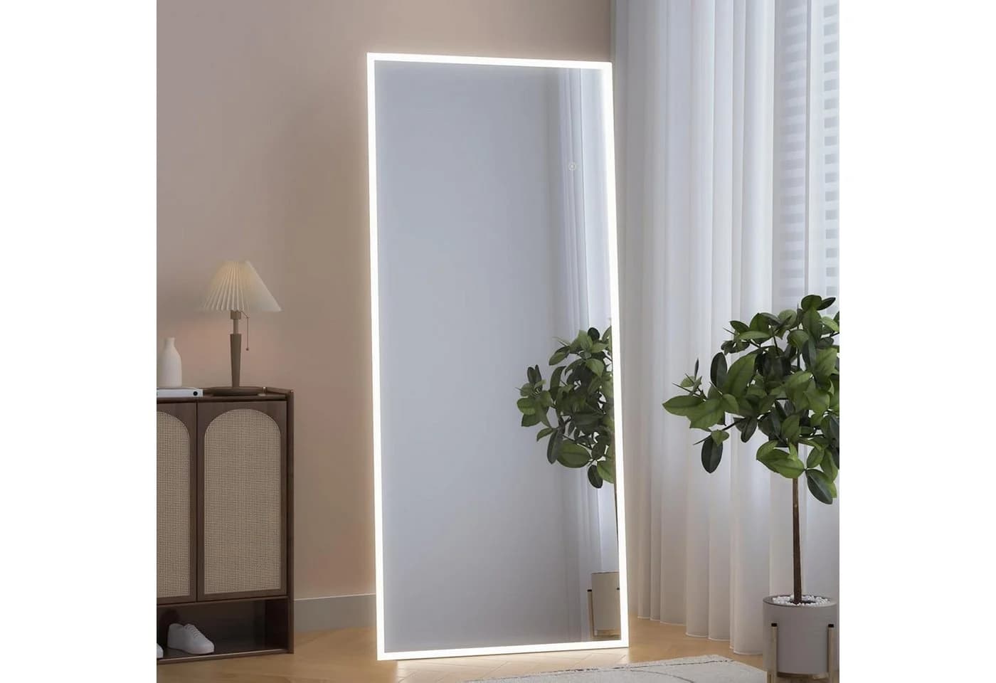 Elemango Ganzkörperspiegel LED-Beleuchtung Aluminiumrahmen 165x60 cm - Bild 2