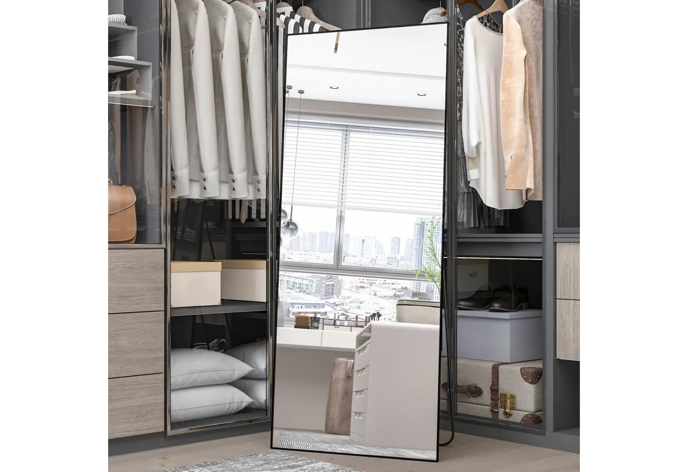 Elemango Ganzkörperspiegel 165x60cm mit Alu-Rahmen - Bild 3
