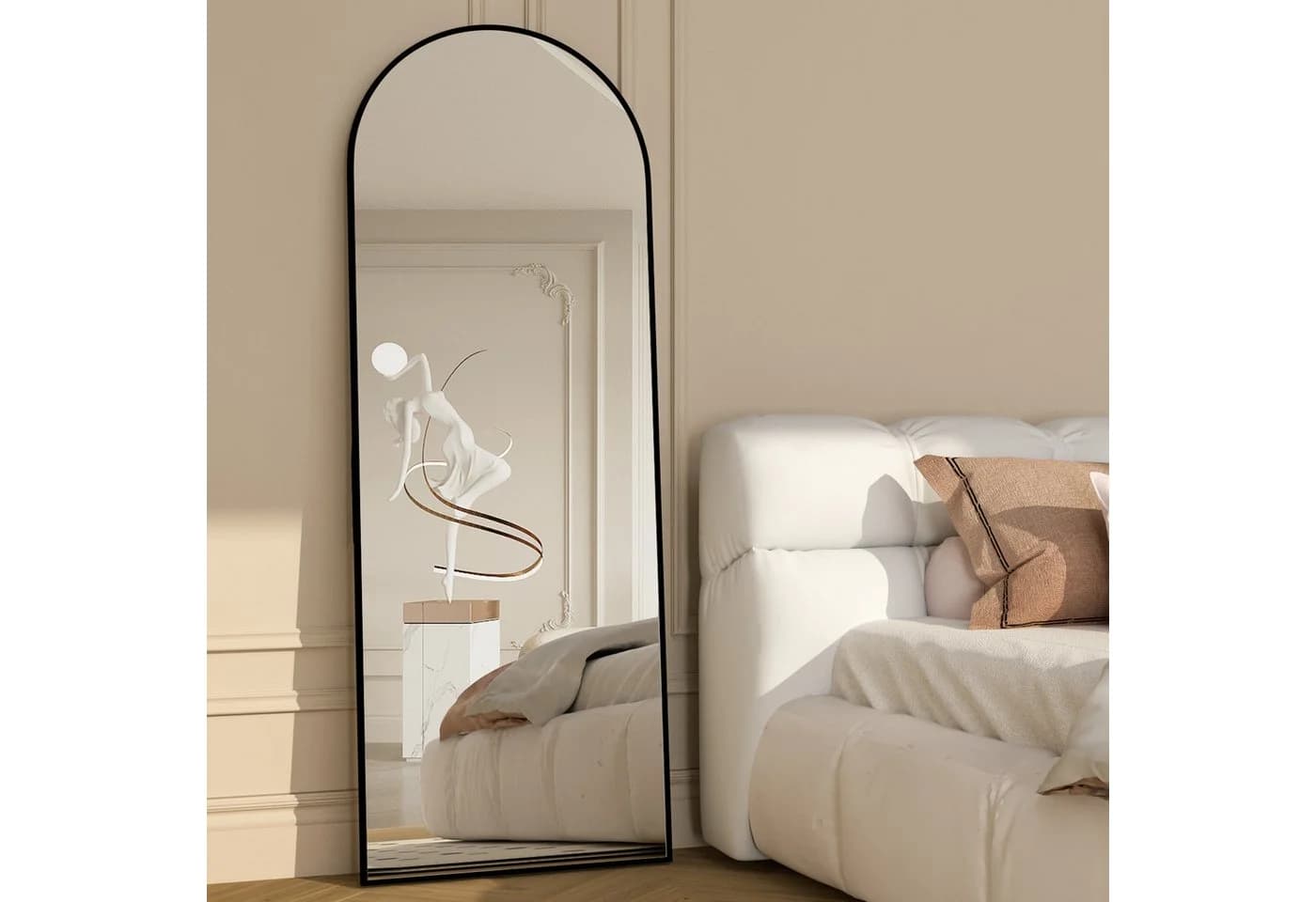 Elemango Ganzkörperspiegel Gewölbt Alu-Rahmen 161x52cm