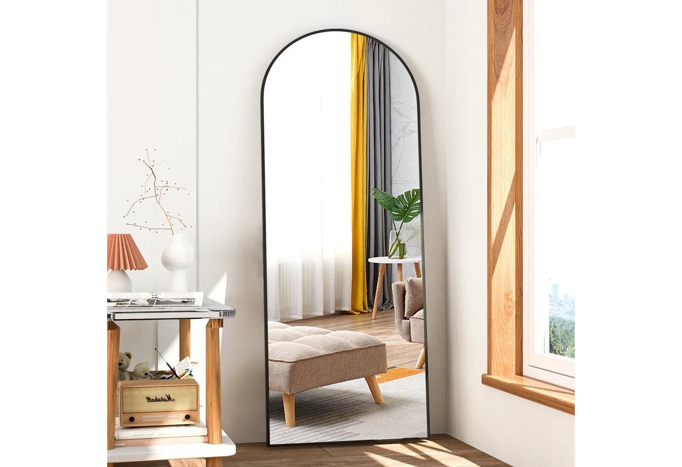 Elemango Ganzkörperspiegel Gewölbt Alu-Rahmen 161x52cm - Bild 4