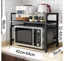 Muxing Küchenregal Mikrowellenregal Schwarz Verstellbar Bild 5