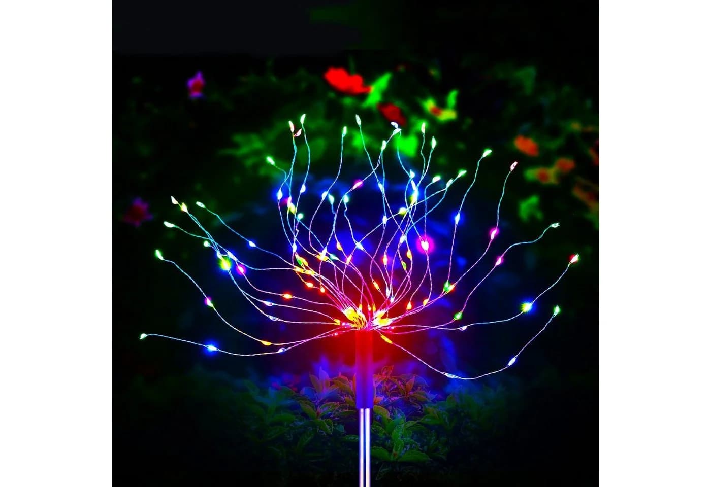 oyajia LED Solarleuchte 120 LEDs Feuerwerk Lichterkette Bunt - Bild 2