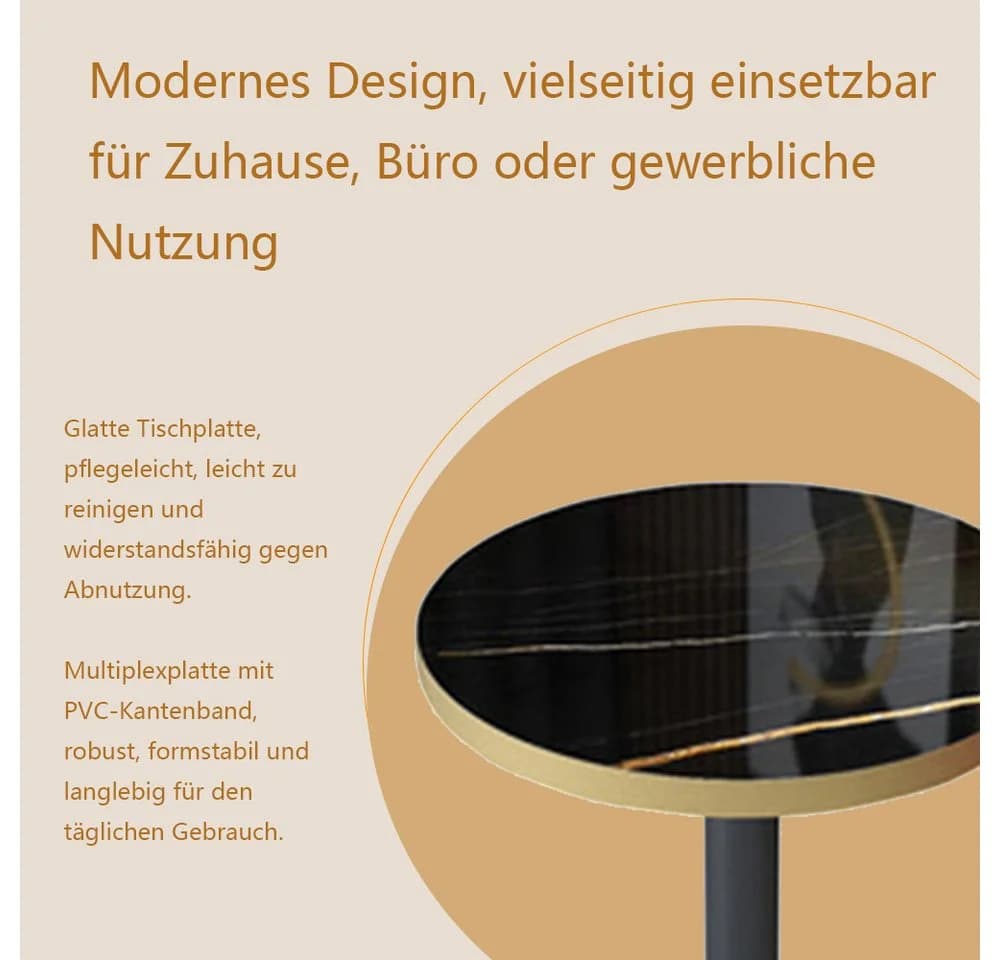 Muxing Esstisch mit Metallbeinen Multiplexplatte Schwarz - Bild 5