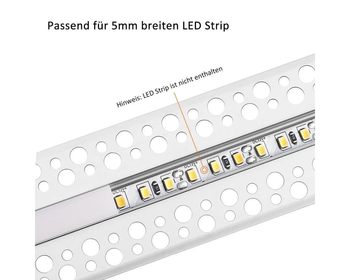 WILGOON LED-Stripe-Profil 2x Aluminium Profil 1 Meter - Bild 3