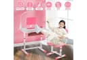 WILGOON Kinderschreibtisch Rosa Höhenverstellbar mit Stuhl & Schublade Bild 1