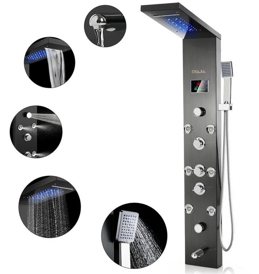 OYAJIA Duschpaneel 136 cm 5 Strahlarten Massage LED-Display - Bild 2