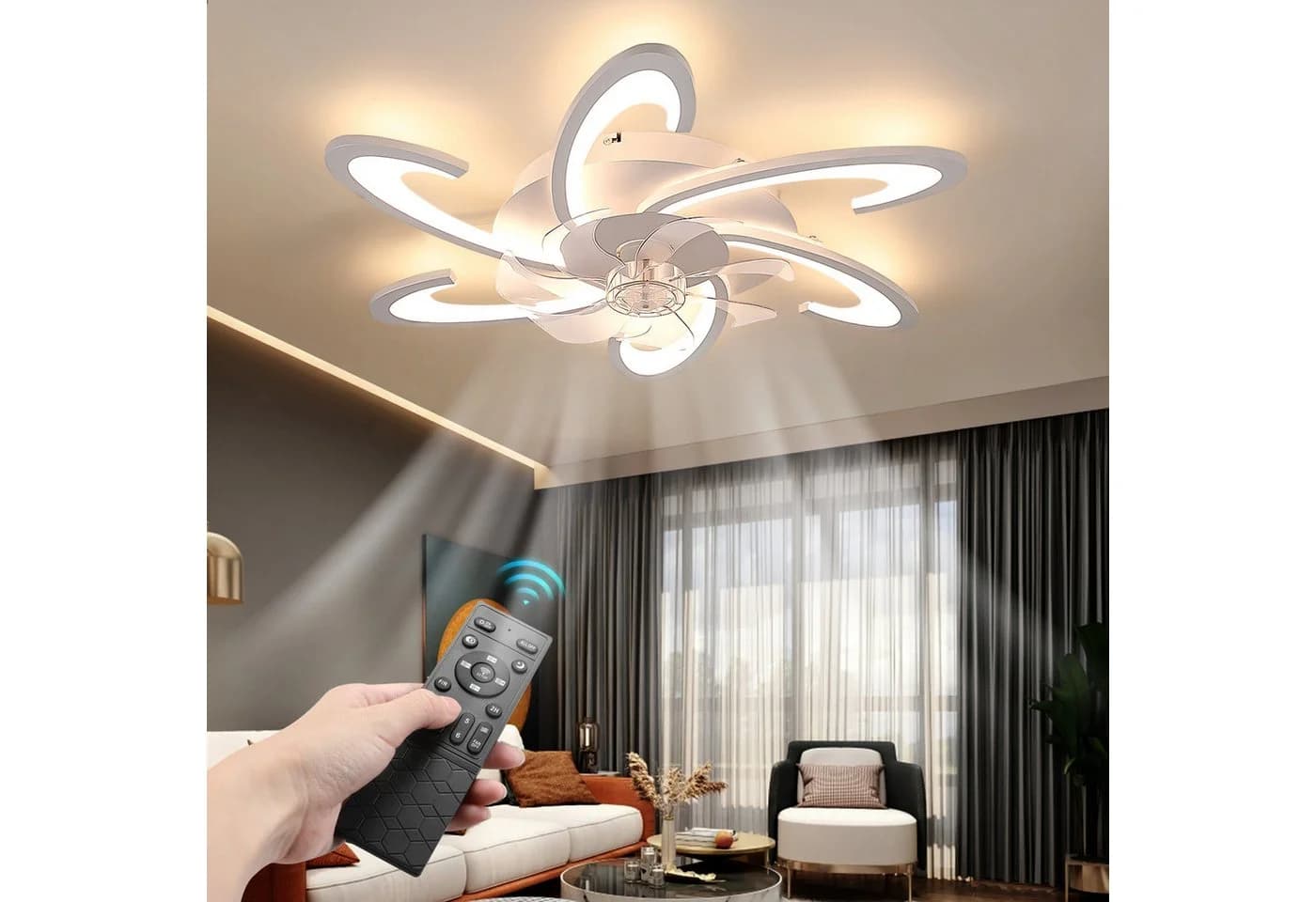 LETGOSPT Deckenleuchte mit Ventilator LED 85W Kaltweiß, Neutralweiß, Warmweiß - Bild 2