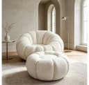Muxing Loungesessel Teddy-Stoff Beige Modernes Design Bild 5