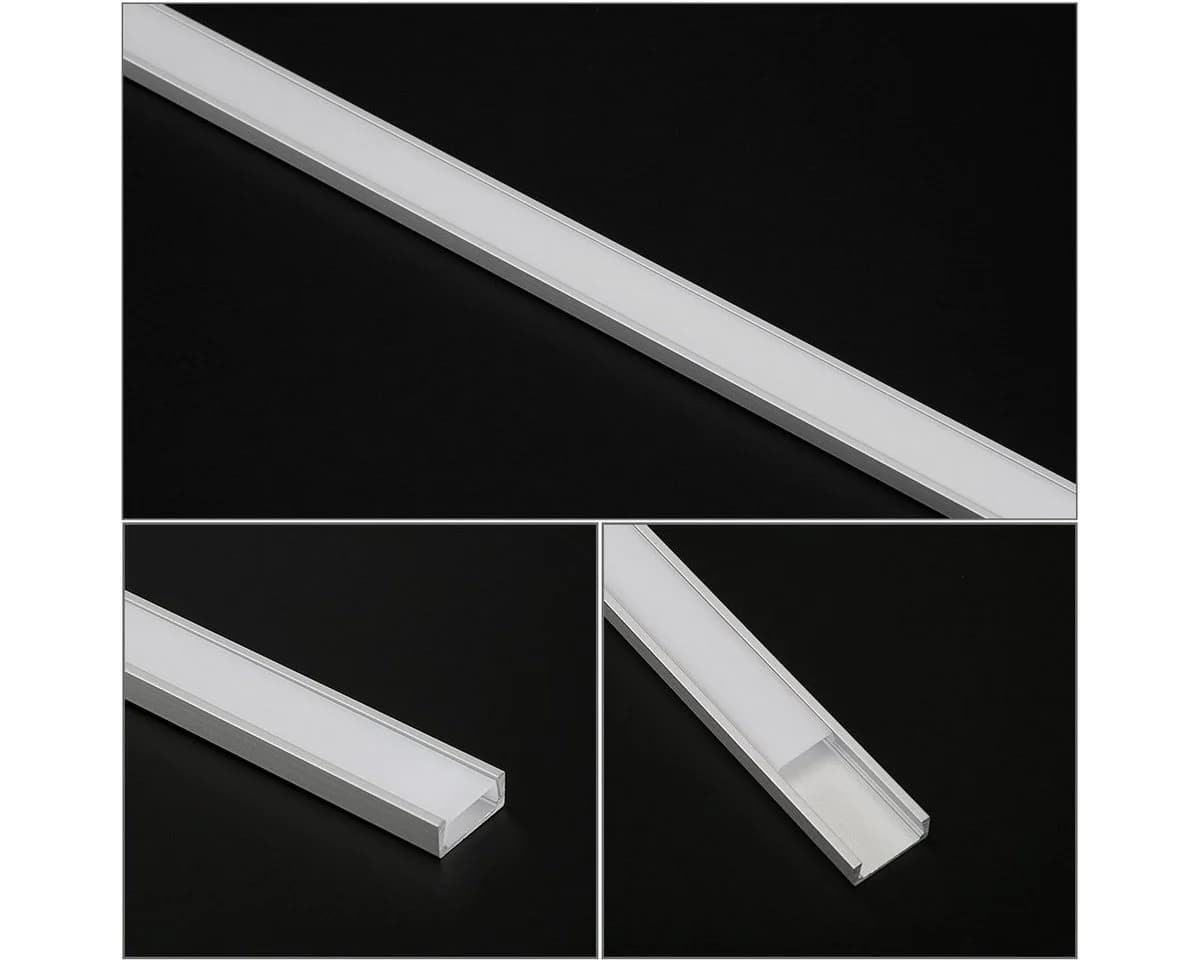 oyajia LED-Stripe-Profil 5x Aluprofil 1m mit milchiger Abdeckung - Bild 3