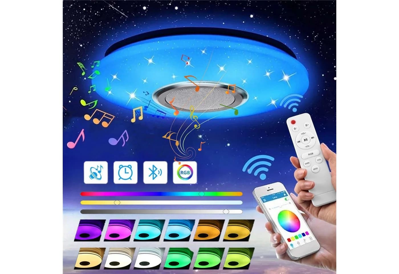 LETGOSPT Deckenleuchte LED RGB Bluetooth Lautsprecher 30cm - Bild 2