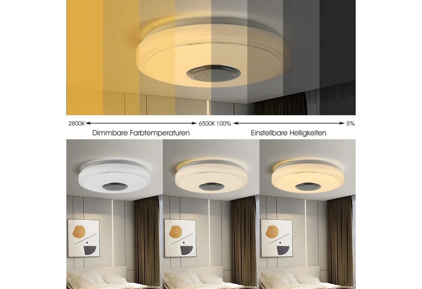 LETGOSPT Deckenleuchte LED RGB Bluetooth Lautsprecher 30cm - Bild 3