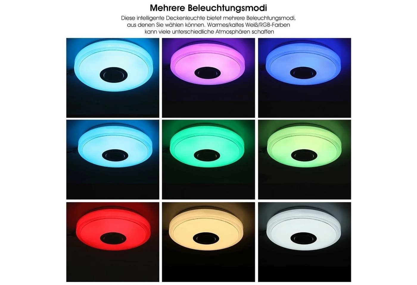 LETGOSPT Deckenleuchte LED RGB Bluetooth Lautsprecher 30cm - Bild 5