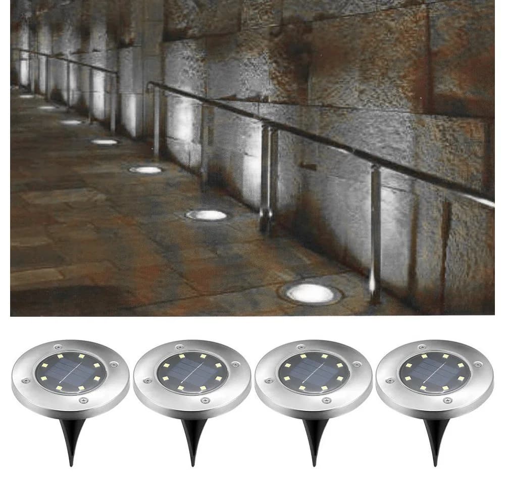 oyajia LED Gartenstrahler 8x Solarleuchte IP65 wasserdicht