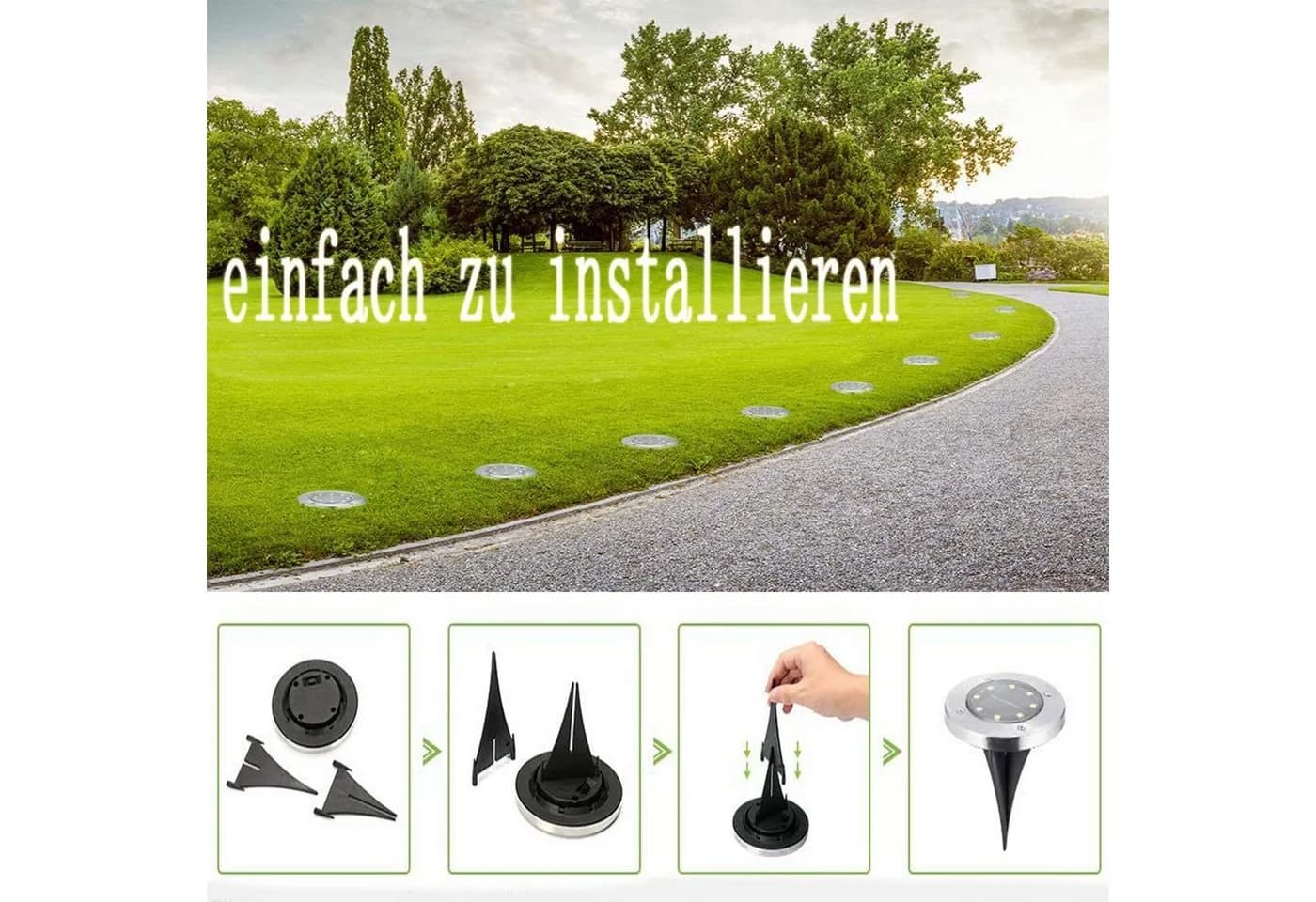 oyajia LED Gartenstrahler 8x Solarleuchte IP65 wasserdicht - Bild 3