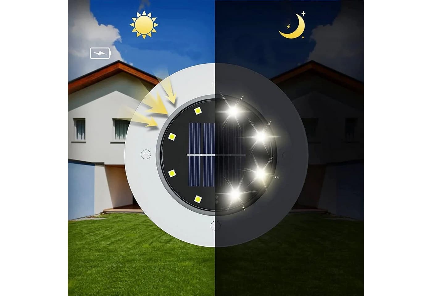 oyajia LED Gartenstrahler 8x Solarleuchte IP65 wasserdicht - Bild 5