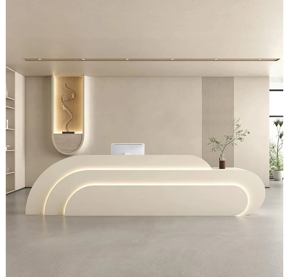 Muxing Empfangstheke mit LED und Stauraum Beige/Weiß - Bild 2