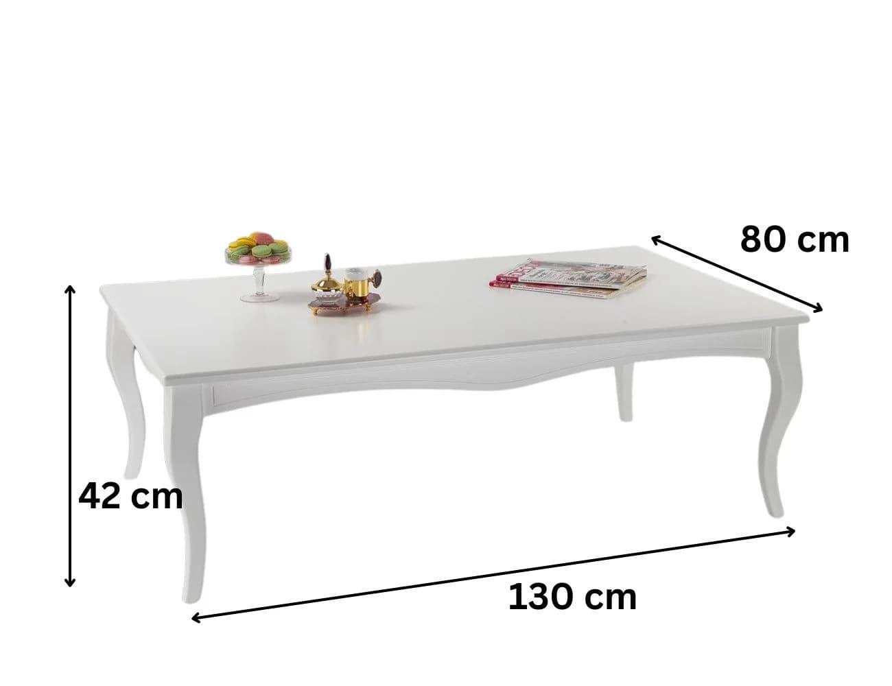 alesvelt Couchtisch LUKENS Barockstil MDF Hochglanz