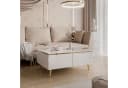 ALLHOUSE24 Couchtisch PEONY weiß Hochglanz mit Stauraum und Goldchrom-Beinen Bild 1