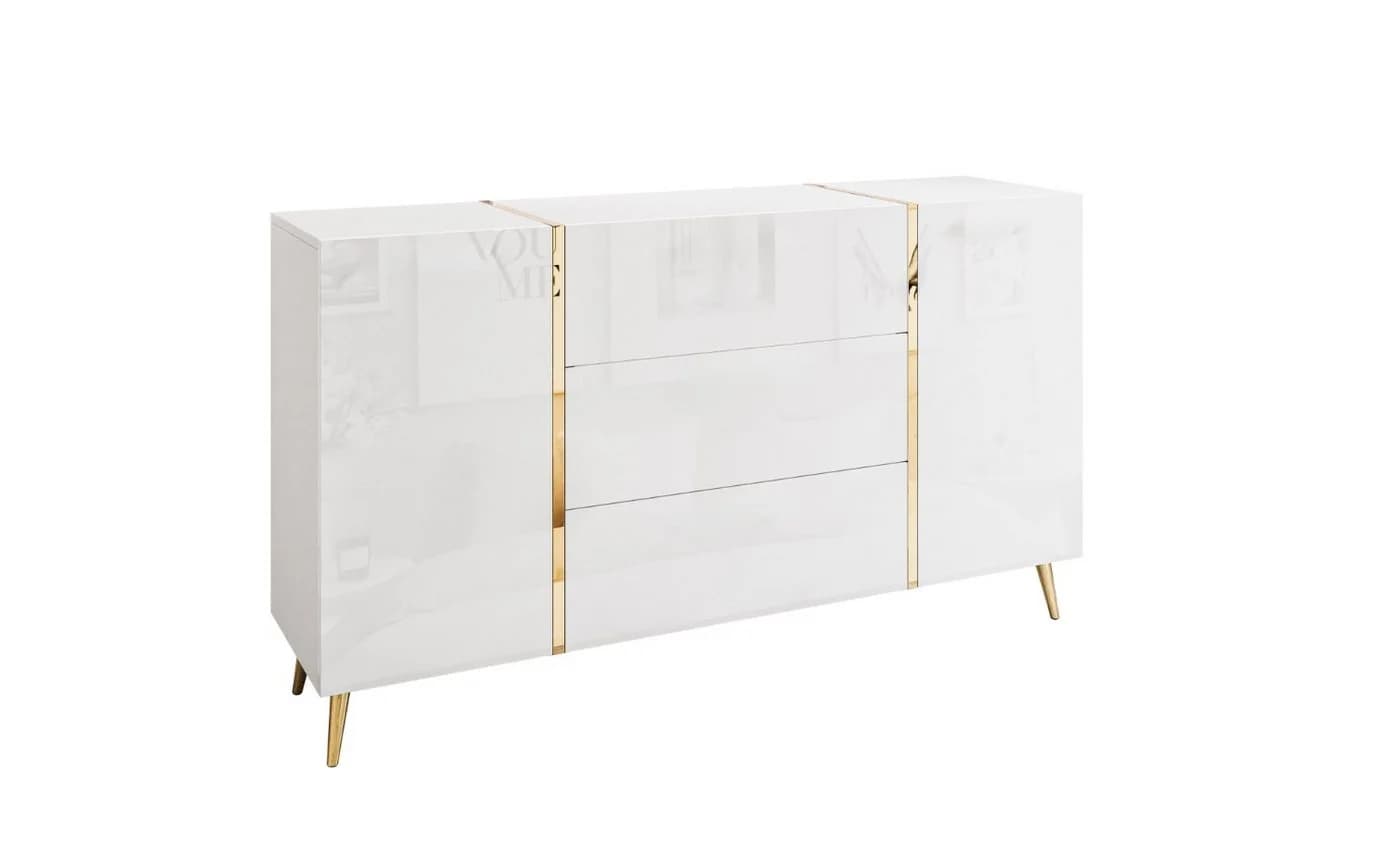 ALLHOUSE24 Kommode DIAMANT 158 cm Breite Hochglanz GOLD Sideboard - Bild 2