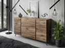 ALLHOUSE24 Wohnzimmer-Set Flagstaff Eiche Schwarz 3-tlg. Bild 1