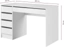 ALLHOUSE24 Schreibtisch INOX Weiß Matt oder Hochglanz 120 cm Breite Bild 3