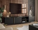 ALLHOUSE24 Lowboard LARA II Anthrazit mit goldenen Griffen TV Schrank Bild 2