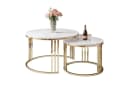 ALLHOUSE24 Couchtisch PEONY 2 in 1 GOLD Hochglanz runder Tisch Bild 3