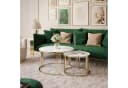 ALLHOUSE24 Couchtisch PEONY 2in1 Glas Rund Gold Chrom Metallgestell 2er Set Bild 2