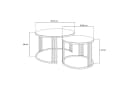 ALLHOUSE24 Couchtisch PEONY 2in1 Glas Rund Gold Chrom Metallgestell 2er Set Bild 5
