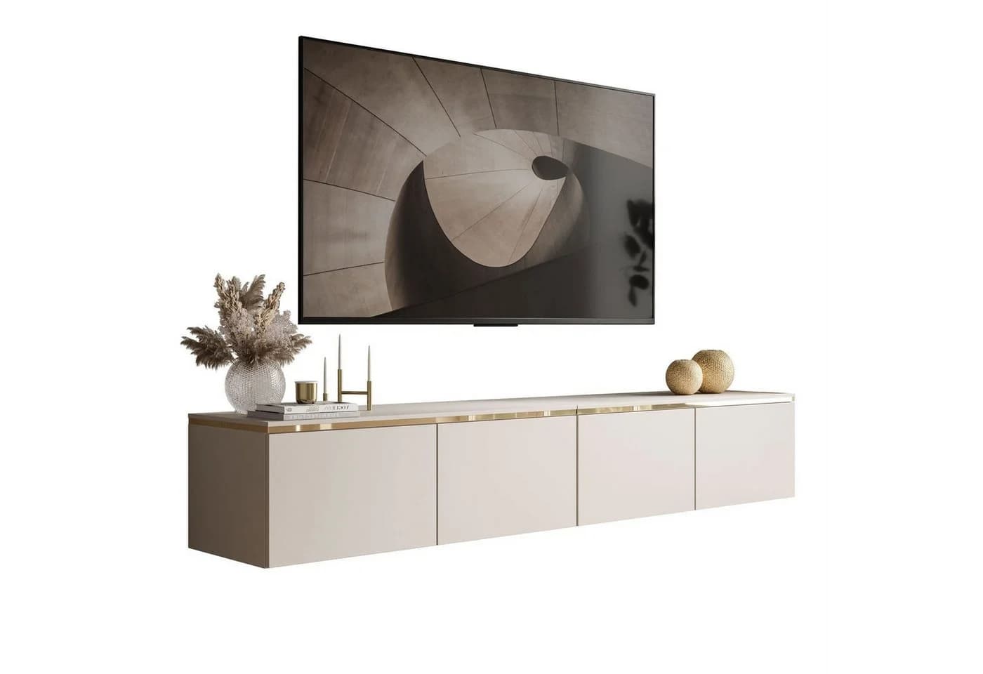 ALLHOUSE24 TV-Schrank NELLY 200 cm KASCHMIR Hängendes Lowboard mit LED-Beleuchtung - Bild 2