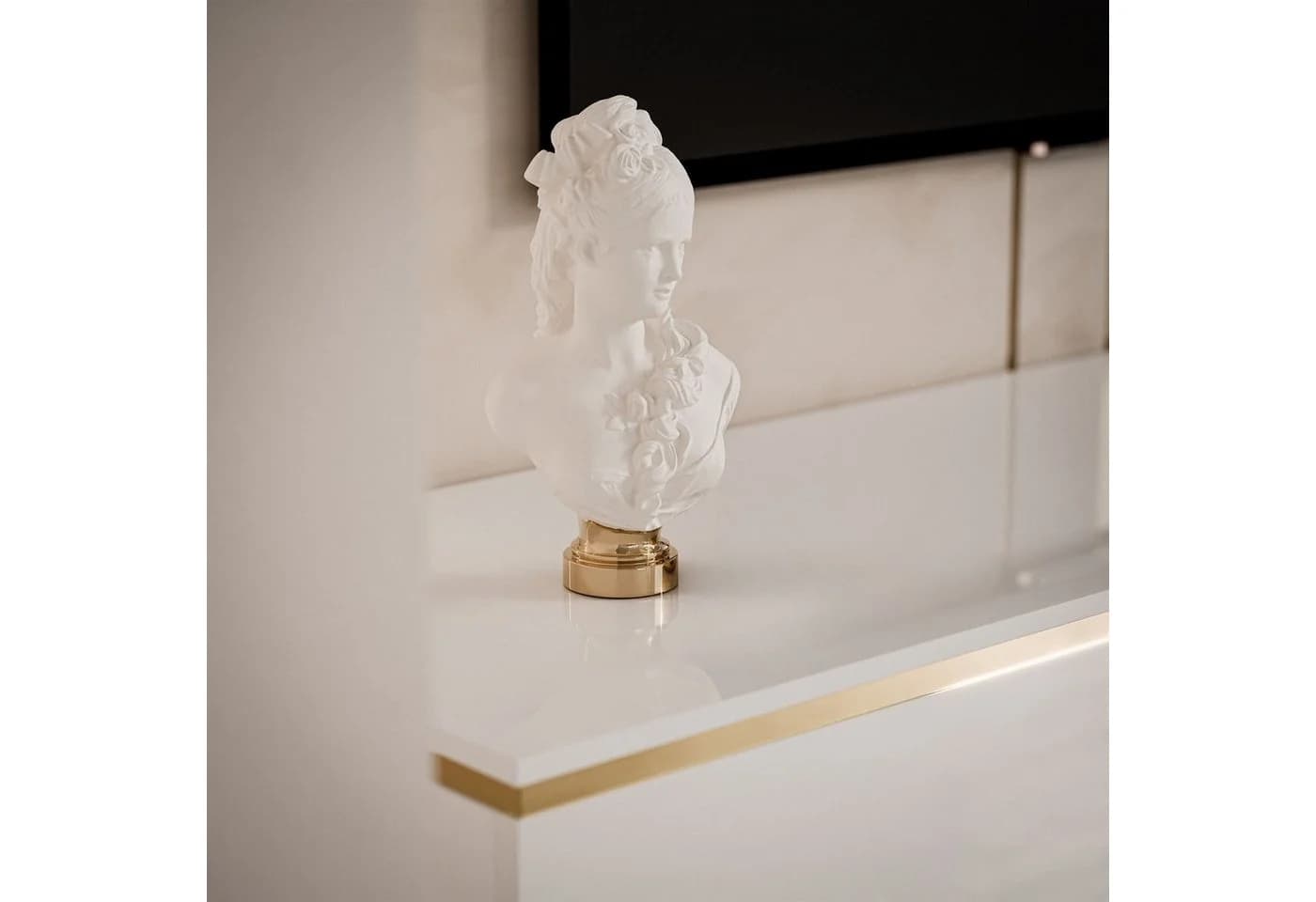 ALLHOUSE24 Wohnzimmer-Set PEONY weiß Hochglanz mit LED Beleuchtung - Bild 5