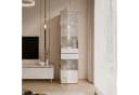 ALLHOUSE24 Vitrine PEONY 45 cm Glasvitrine LED-Beleuchtung Weiß Gold Bild 1