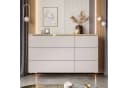 ALLHOUSE24 Kommode LAURA Kaschmir Matt 6 Schubladen Gold Bild 1